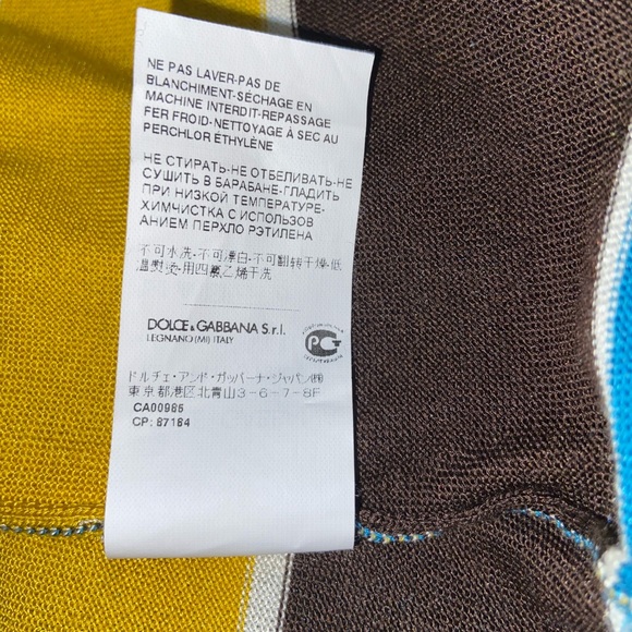 DOLCE & GABBANA 100% Silk Striped Multicolored Pullover Sweater Size 40 (US S) - Picture 12 of 13